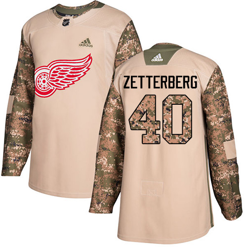 Herren Detroit Red Wings Eishockey Trikot Henrik Zetterberg #40 VAuthentic Camo eterans Day Practice